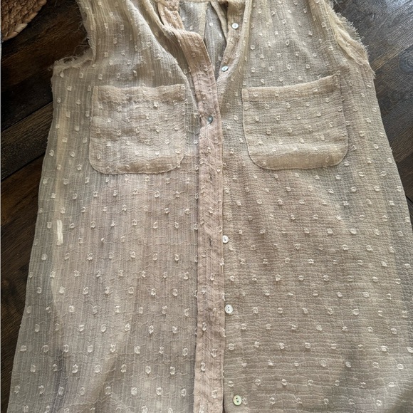 MNG by Mango sheer polka dot blouse size small like new - Picture 3 of 4